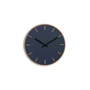 Hemverk - Vægur - Lys Eg/Smokey blue - Sorte visere - Ø28 cm